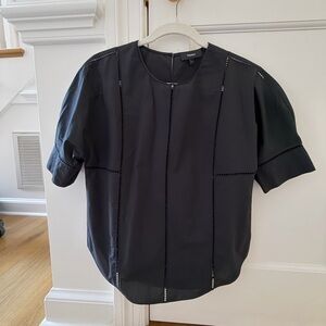 Theory Black Eyelet Top - XS